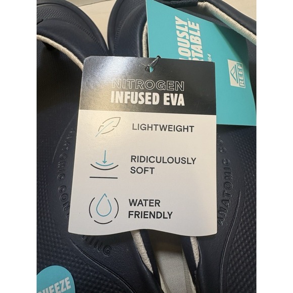 NEW REEF Cushion Norte Water Friendly Flip Flop Sandals Size 12 Navy Blue NWT
